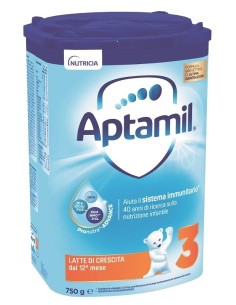 Aptamil 3, Latte di Crescita, Latte in Polvere dal 12° al 24° Mese Compiuto, 750g